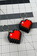 MineCraft Basmal Clicker Kalp Anahtarlık